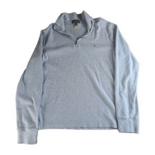 Polo Ralph Lauren Boy's Sweater Size XL 18/20 Gray 1/4-Zip Pullover Cotton