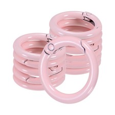 12-Pack Metal Spring O Rings, 5/8" Zinc Alloy Keyring Buckle Light Pink 