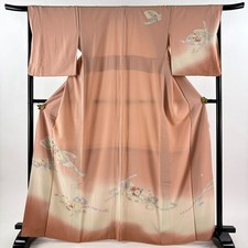 JAPANESE KIMONO HOMONGI PINK 166cm 5 ft 5 in PURE SILK FF10828