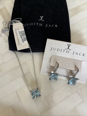 NWT Judith Jack Sterling Silver Semi Precious Blue Stone Necklace & Earring Set