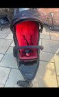 philteds 3 Wheel double Pushchair with Sun Canopy Black Red