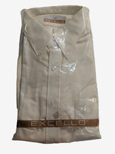70's Vintage Excello Long Sleeve Shirt Mens 16 1/2 /34 Cotton Yellow New In Pkg.