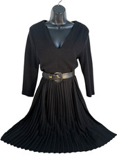 Ganni Fulton Textured Pleated Mini Cotton Jersey Dress in Black size L