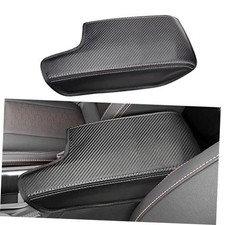 Car Center Console Armrest Cover for Subaru black with carbon fiber texture