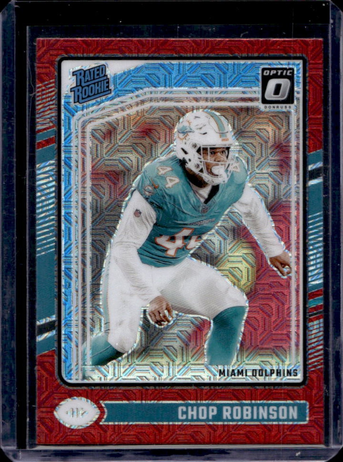 2024 Donruss Optic Chop Robinson Red Mojo Rated Rookie #219 Dolphins