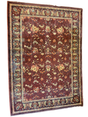Couristan Mirage Collection 5'7''x8'3'' 9967-022 100% Worsted Wool Rug Dark Red