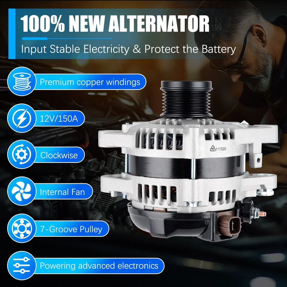 Alternator for Toyota Sienna 2007-2016,Toyota RAV4 2009-2012 V6 3.5L 3.5 11326 Foto 3 de 4