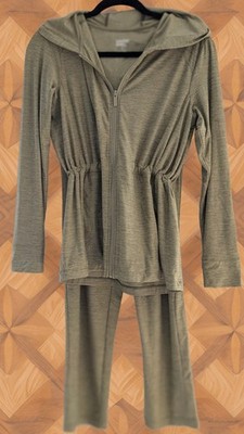LANDS END WOMEN'S PERFORMANCE FULL ZIP HOODIE & TAPERED ANKLE PANTS PETITE SMALL