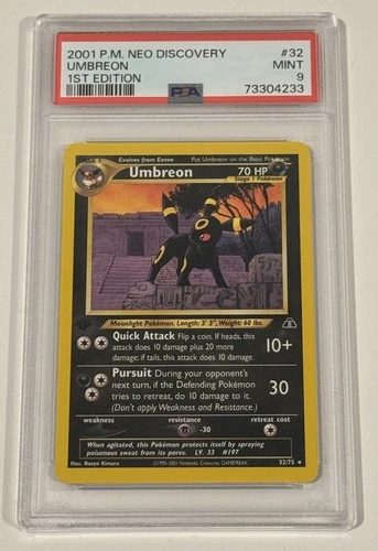 POKEMON TCG PM NEO DISCOVERY UMBREON  1ST EDITION PSA 9 #32