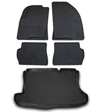 Gummi Kofferraumwanne Fußmatten für Ford Fusion ab 02- Set Passform Matten Wanne