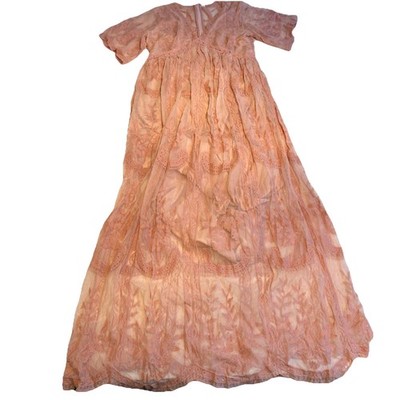Pinkblush Women s Lace Mesh Overlay Maternity Maxi Dress Pink M