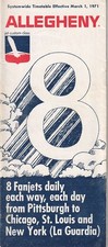 Allegheny Airlines timetable 1971/03/01
