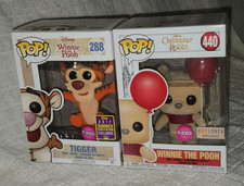 Disney Funko Pop TIGGER 288 & WINNIE POOH 440 Flocked Summer Convention Boxlunch
