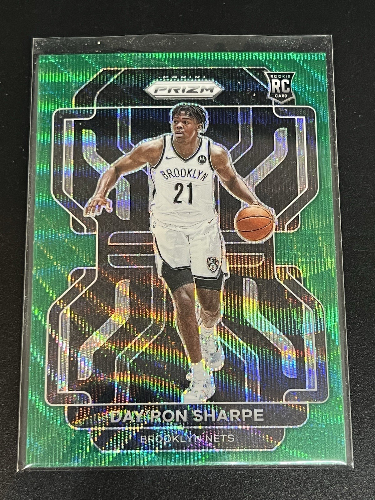 2021-22 Panini Prizm GREEN WAVE Day'Ron Sharpe #281 Rookie RC - Brooklyn Nets !