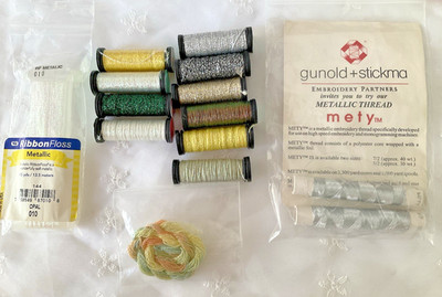 Kreinik Needlepoint Fibers Threads Lot of 12 Multicolor Metallics Great Variety