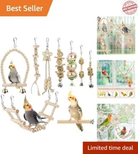 Engaging Multi-Functional Bird Toys: Ladder, Swing & Chew for Parrots & Budgies