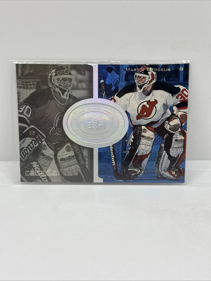 Martin Brodeur #105 1998-99 SPX Finite Spectrum #/225 Global Impact - Image 2 of 3