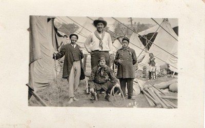 RPPC Photo 101 Ranch Wild West Circus Clowns & Boxer Jess Willard Oklahoma