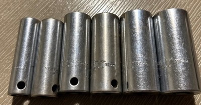 Vintage Proto 3/8 Dr. 6 Pc. Metric Deep Socket 12Pt (11,12,14,15,17 &19mm)-USA