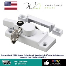 Prime-Line F 2624 Keyed Child-Proof Sash Lock 2-3/16 In. Hole Centers Diecast
