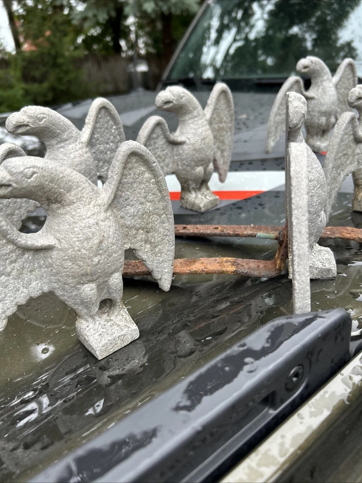 Set 8 Salvaged Antique Cast Metal Roof Eagles Snow Ice Stop Breaker Guard - Image 3 of 4