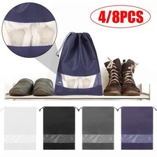 4/8pcs Shoe Travel Portable Pouch Drawstring Tote Storage Bag Organizer Large