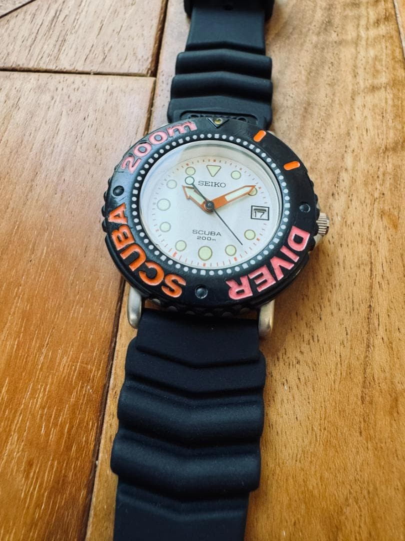 Seiko Diver Quartz 5H25-6A1C Mens Watch 38mm 200m Vintage | eBay