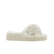 Minnetonka Teddy 3 Crossband 5995104 Womens Beige Slides Slippers Shoes