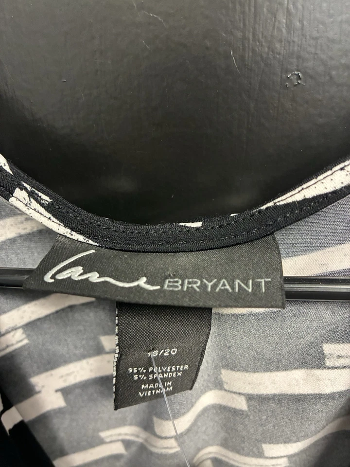 Vestido Lane Bryant para mujer 18/20 negro blanco elástico sin mangas envolvente Plus Foto 3 de 3