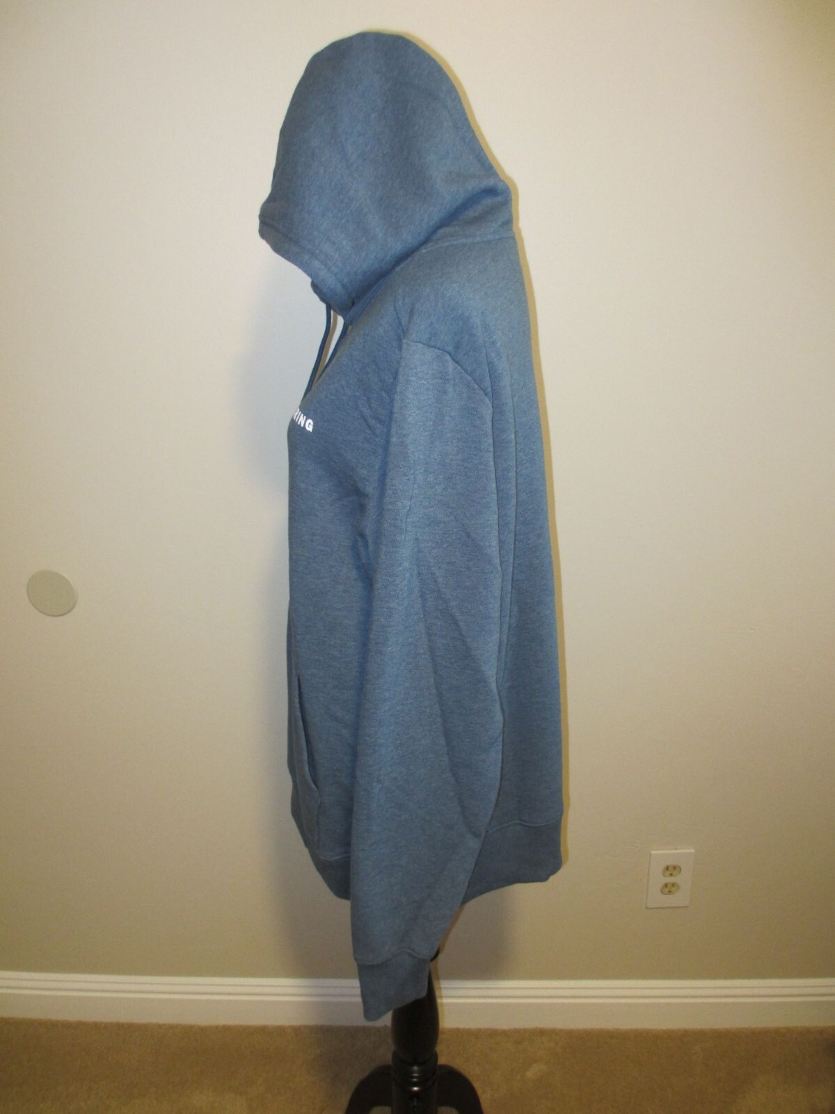 The North Face Mens Blue Pullover Hoodie With "Never Stop Exploring" Graphic Lar image 2