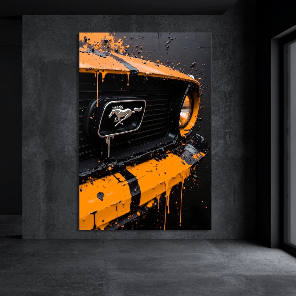 ✅ Wandbild, FORD MUSTANG - Abstrakt Auto, Acrylglas, Leinwand, Poster Bilder - Bild 3 von 4