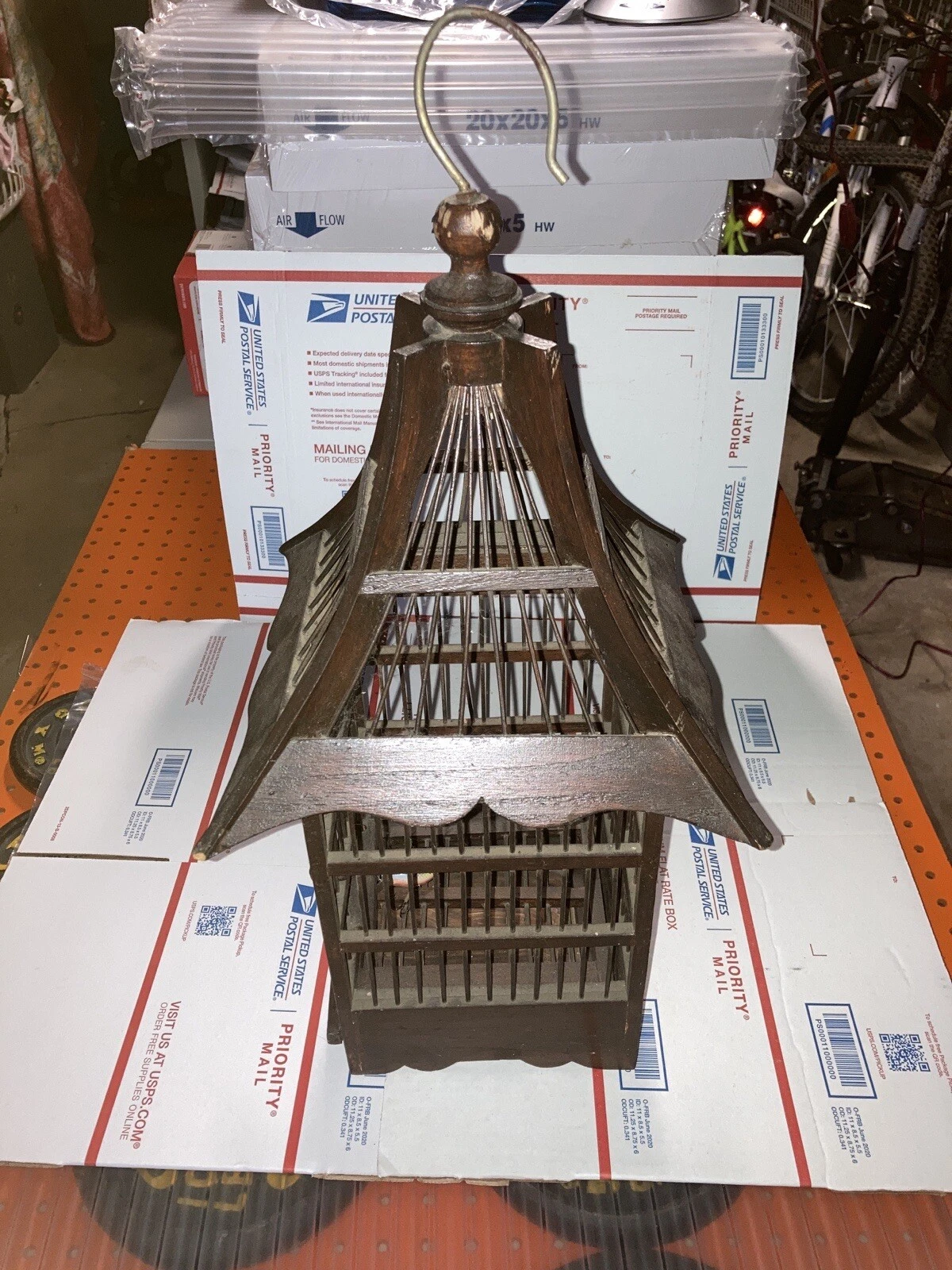 Antique? Japanese Wooden Bird Cage Bird House (Must Read Description) Rare H2F