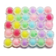 Craft DIY Mixed Color Frosted Acrylic Bubble Round Beads 8mm-12mm Bead in Bead