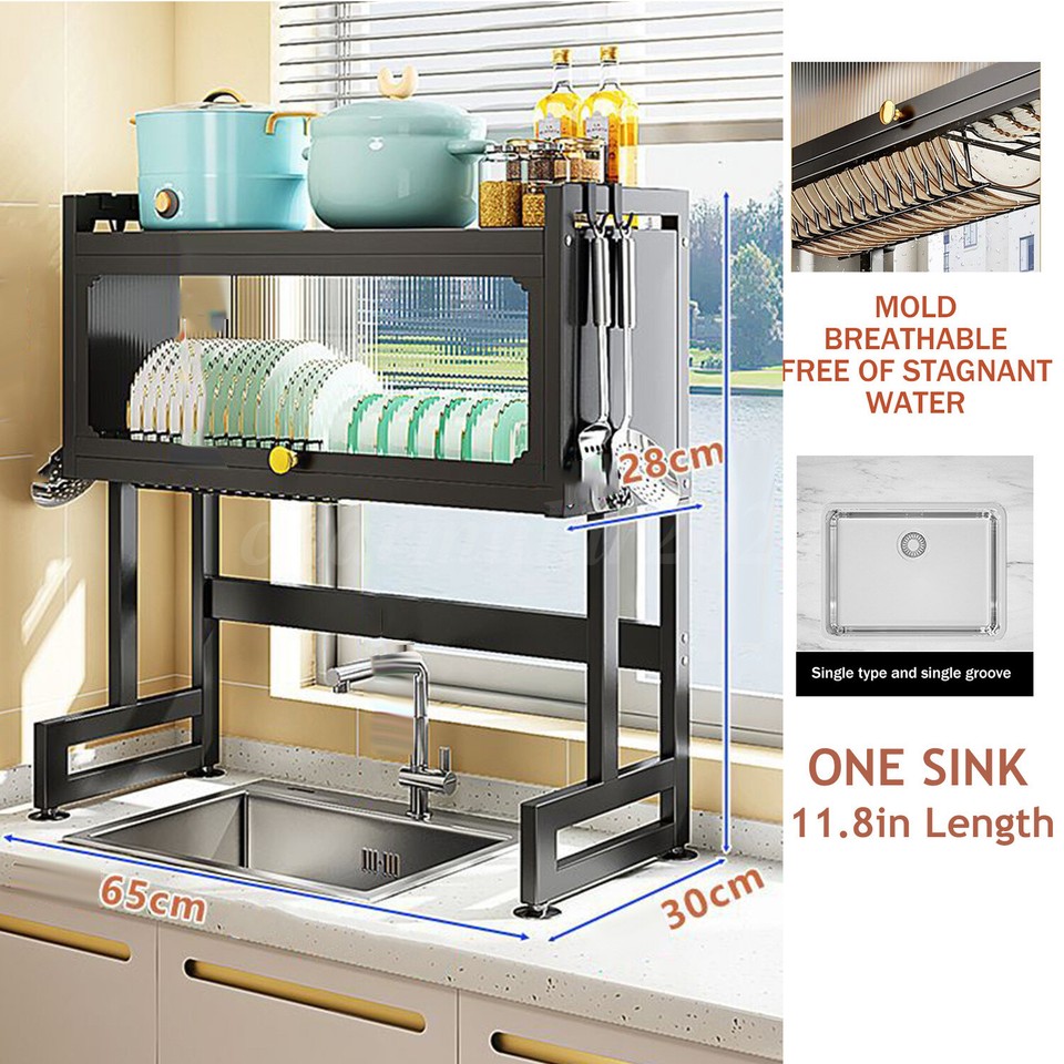 Over The Sink Dish Drying Rack 3Tier Stainless Steel Kitchen Dish