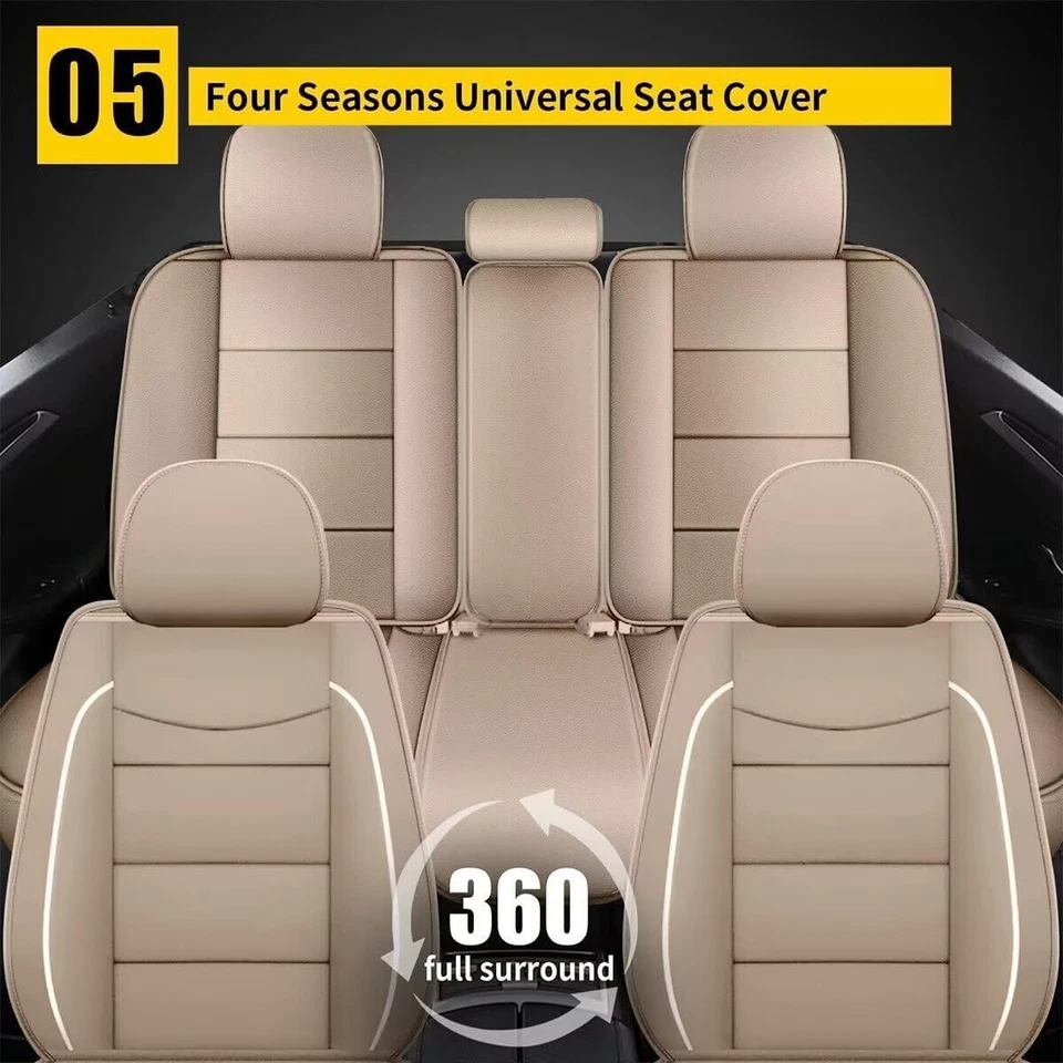 For Buick LaCrosse 2008-2019 Car 5-Seat Covers Front & Rear PU Leather Cushion Foto 2 de 4
