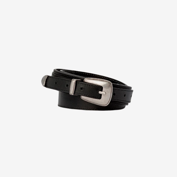 Lemaire Minimal Western Belt Cow Leather Black BT111-LL145 Lemaire Minimal Western Belt Cow Leather Black BT111-LL145