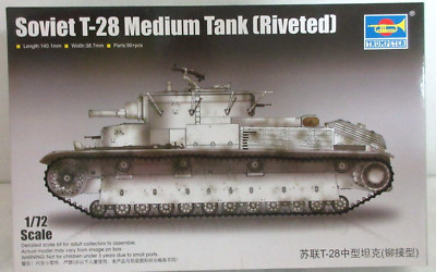 Trumpeter 07151 1/72 Soviet T-28 Medium Tank (Riveted) Armor Assembly Model Kit