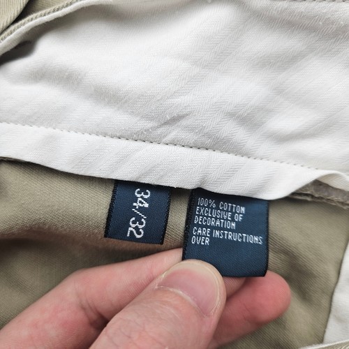 Polo Ralph Lauren Chino Trousers Ethan Pant Beige Mens W34 L28 Vintage - Picture 5 of 8