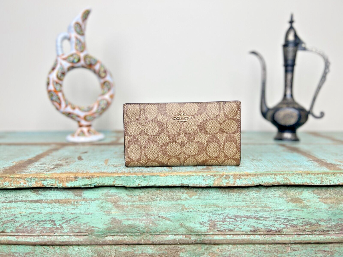 Envelope Wallet Coach Khaki Saddle Wallet NWT Coach CU172 Mini