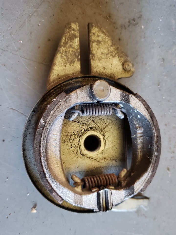 1978 Motobacane moped rear brake backing plate pads springs actuating ...