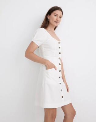 chinese dress ladies Madewell Women's Poplin Puff-Sleeve Mini Dress, Jet Black, XXS at Amazon  Women's Clothing store