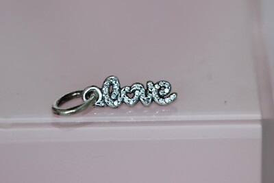 NIB PANDORA Signature of Love SCRIPT SS RETIRED 791428cz POUCH S