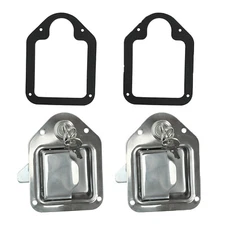 2 Trailer Paddle Door Latch Handle RV Truck Tool Box Lock Steel Key 4-3/8"3-1/4"