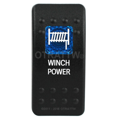 OTRATTW Carling Technologies Contura II Rocker Switch, WINCH POWER, BLUE LENS