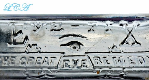 TINY antique EYE FIX bottle w/pic of HUMAN EYE bim The GREAT EYE REMEDY ! - 第 1/4 張圖片