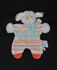 Peluche doudou chien plat NOUKIE'S Tifoo Kishoo grelot écharpe dentition TTBE