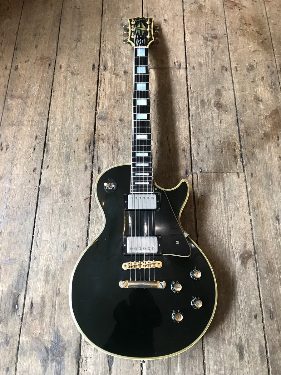 1975 GIBSON LES PAUL CUSTOM IN EBONY FINISH & HARD SHELL CASE | eBay
