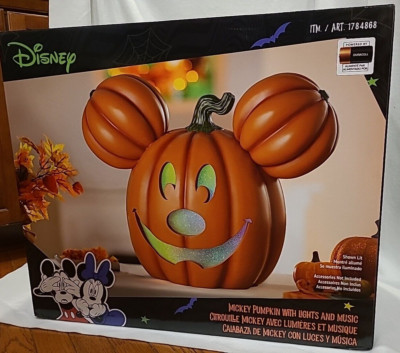 Costco Disney Mickey Pumpkin Light Up & Musical Jack O Lantern NEW IN BOX