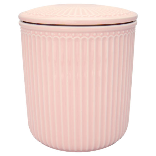 Boîte de stockage Greengate avec couvercle ALICE rose pâle rose moyen 13 x 15 cm céramique - Photo 1/1