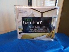 Zen Bamboo 1800 Series Lux 4pc Full White Bed Sheet Set